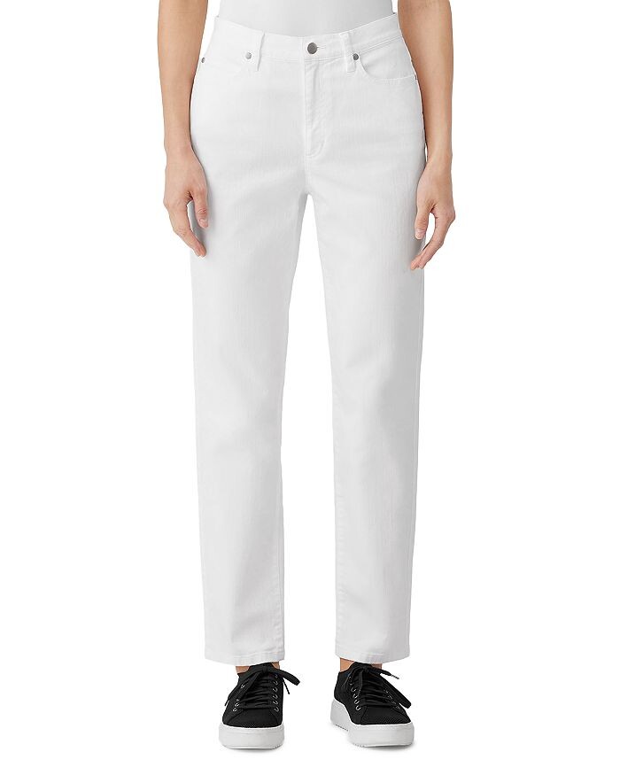 

Белые узкие джинсы с высокой талией Eileen Fisher, белый