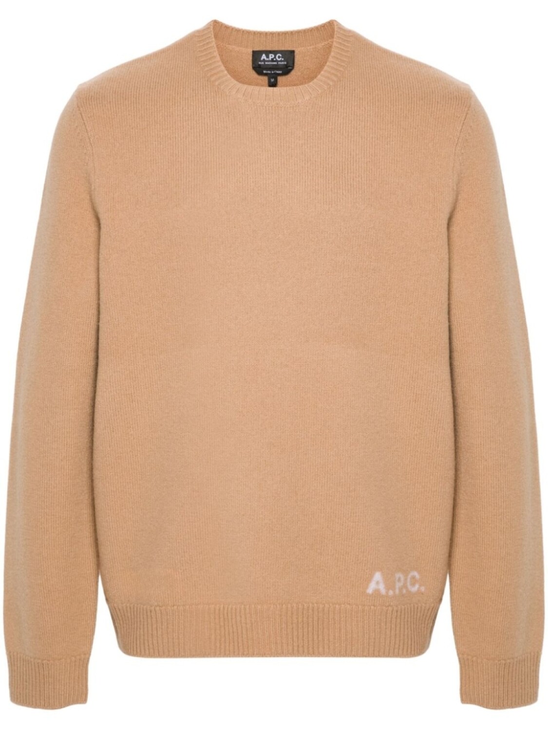 

A.P.C. свитер, связанный интарсией, нейтральный цвет
