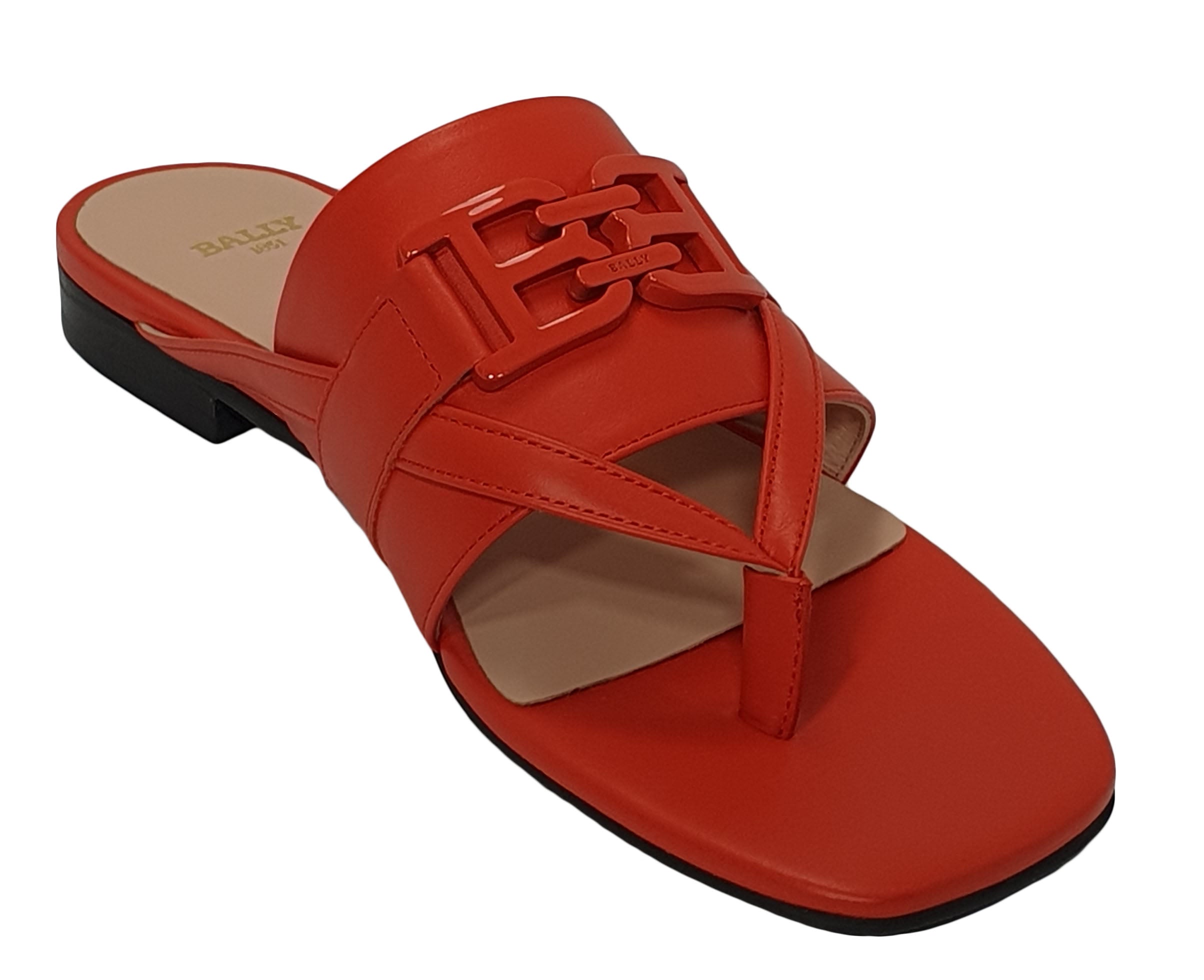 BALLY Elia 6302987 Женские балетки оранжевые из телячьей кожи River