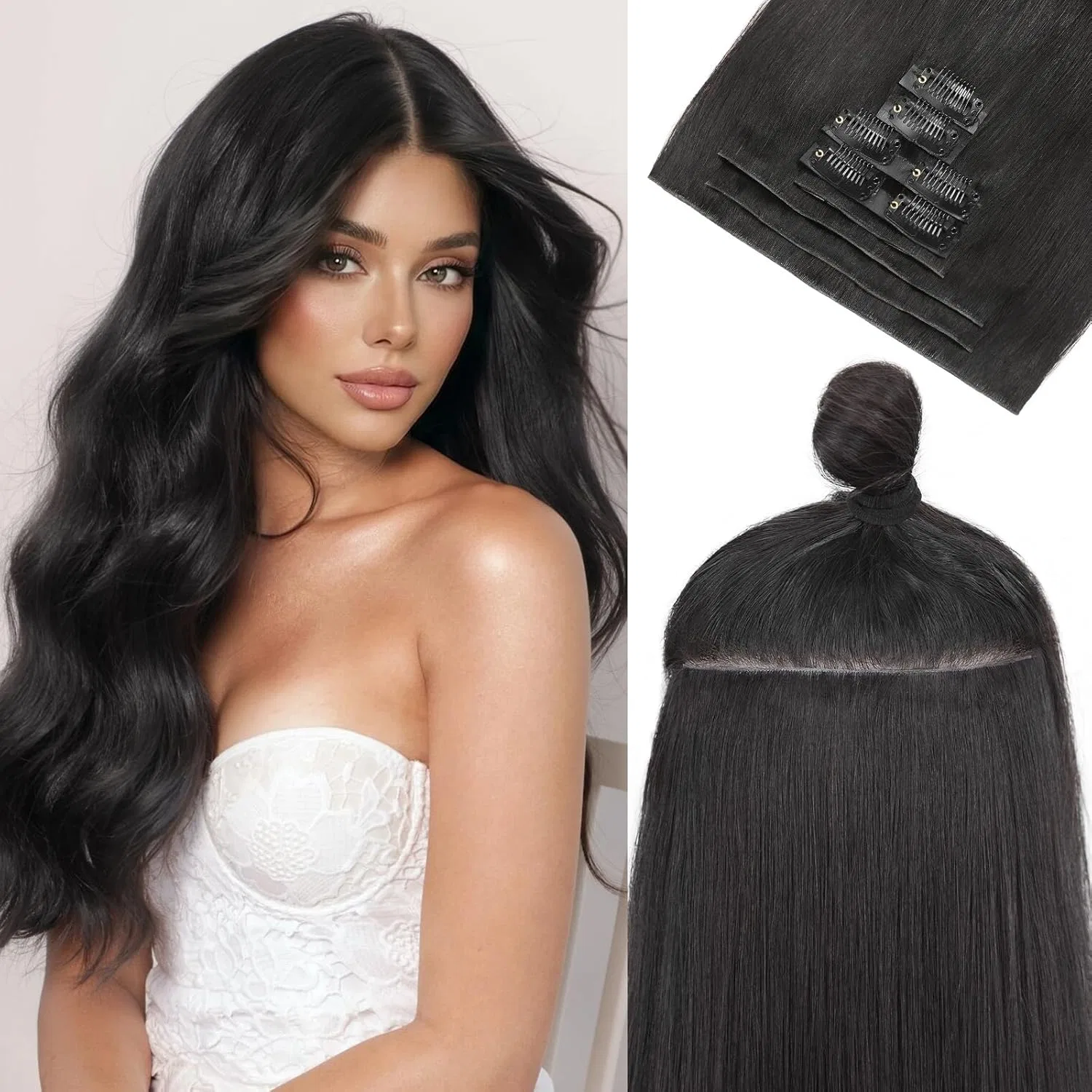 Накладные пряди из натуральных волос WIGNEE 46 см Wignee, Natural Black