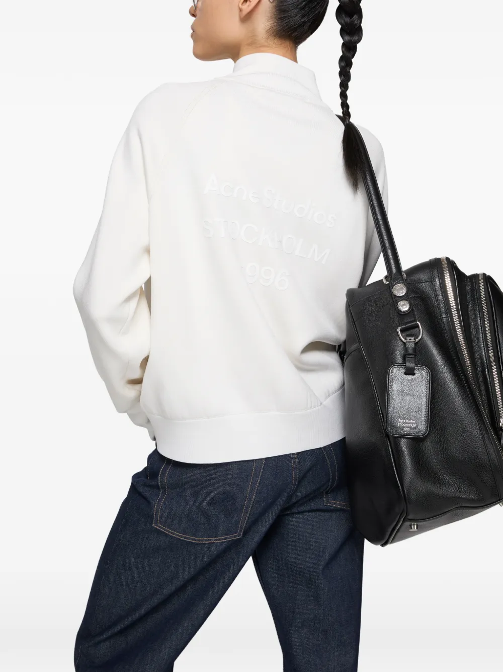 Свитшот с логотипом Acne Studios, белый — фото 3