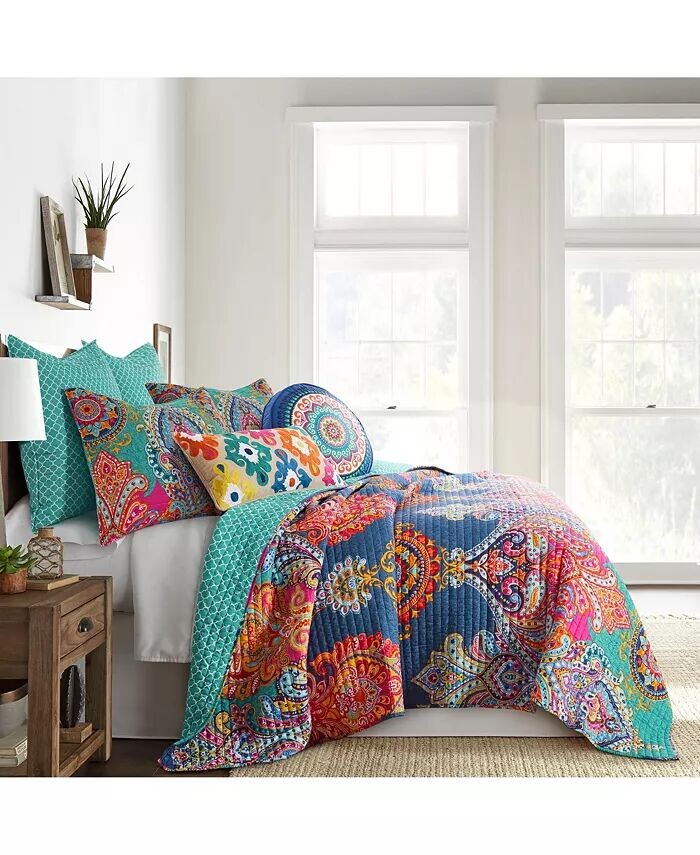 

Декоративная подушка Fantasia Boho Crewel Stitch, 24 x 12 дюймов Levtex, синий