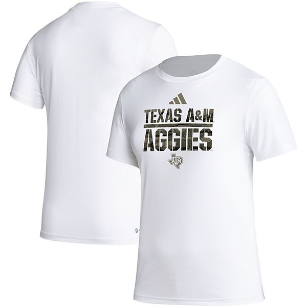 

Женская белая футболка Texas A&M Aggies Aeroready Military Appreciation Pregame Adidas