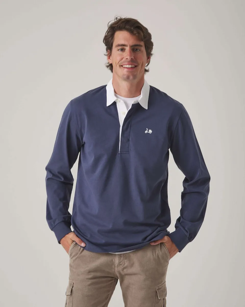 

Мужское поло с длинным рукавом темно-синего цвета Scotta 1985