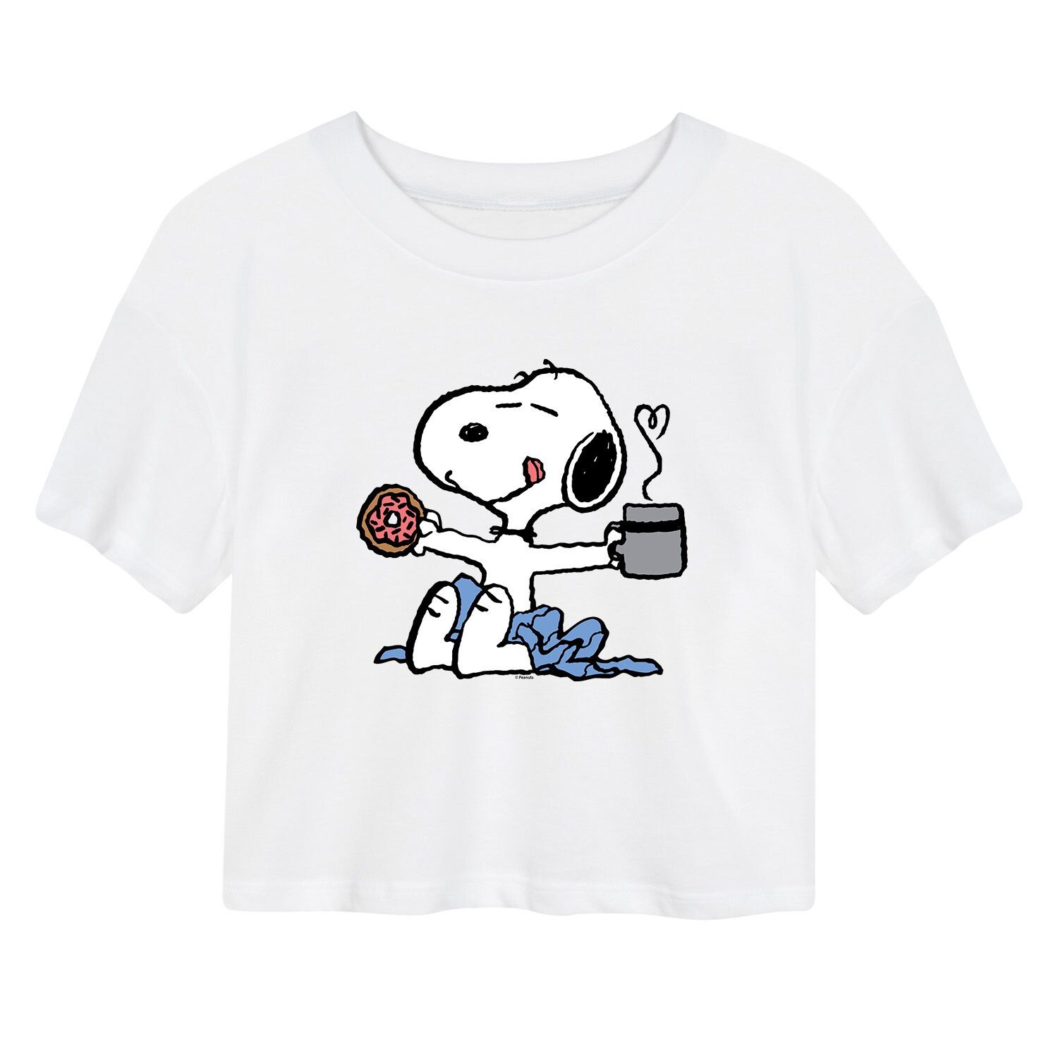 

Укороченная футболка с рисунком Peanuts Snoopy для детей Juniors Licensed Character, белый