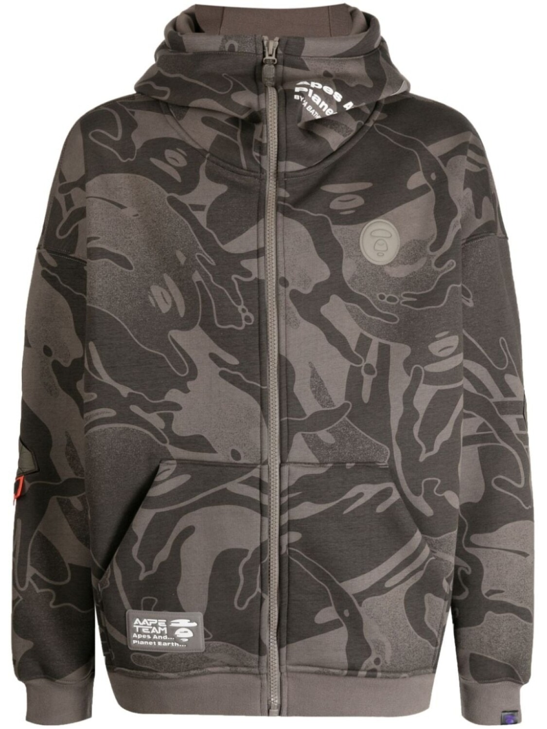 

AAPE BY *A BATHING APE худи на молнии с камуфляжным принтом, зеленый