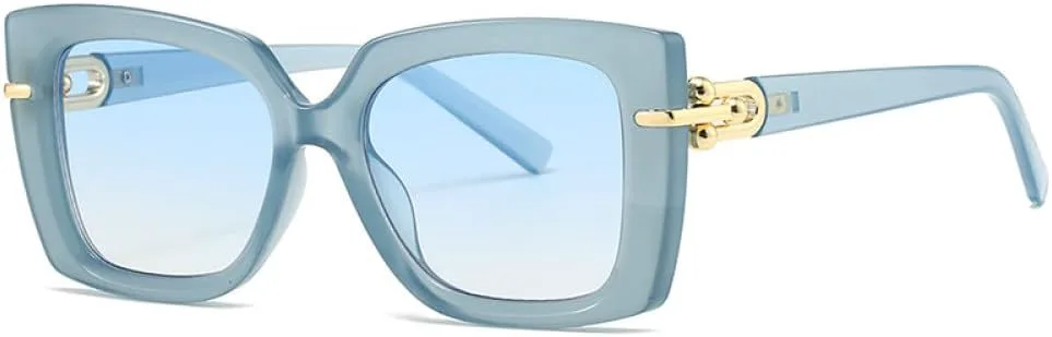 

Модные женские солнцезащитные очки-гелевые очка с градиентным переходом цвета и защитой от УФ-излучения UV400 (черно-серые, один размер) LXLHWN, Blue Blue Gradient