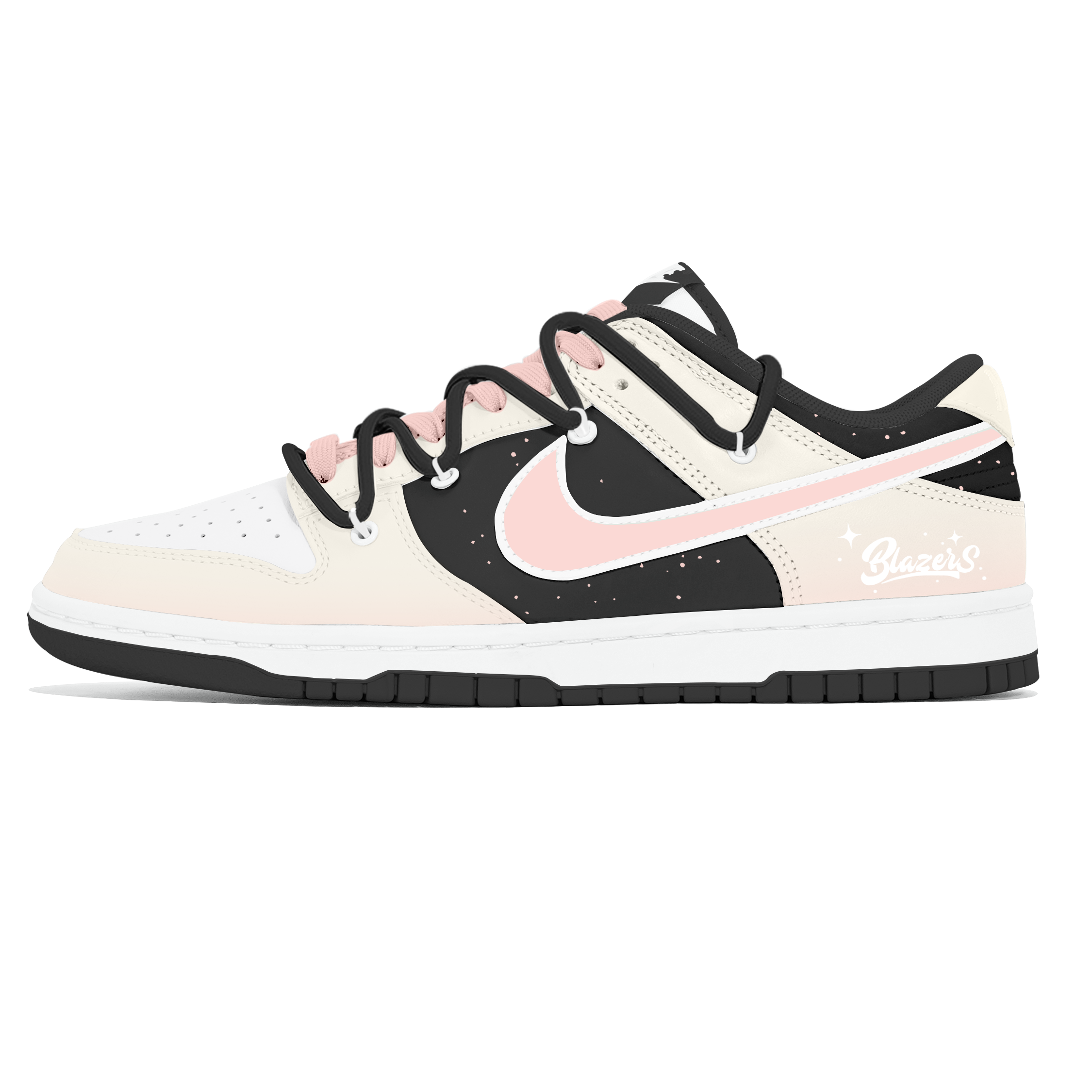 

Nike Кроссовки для скейтбординга Dunk, износостойкие, низкие, мужские, черно-розовые