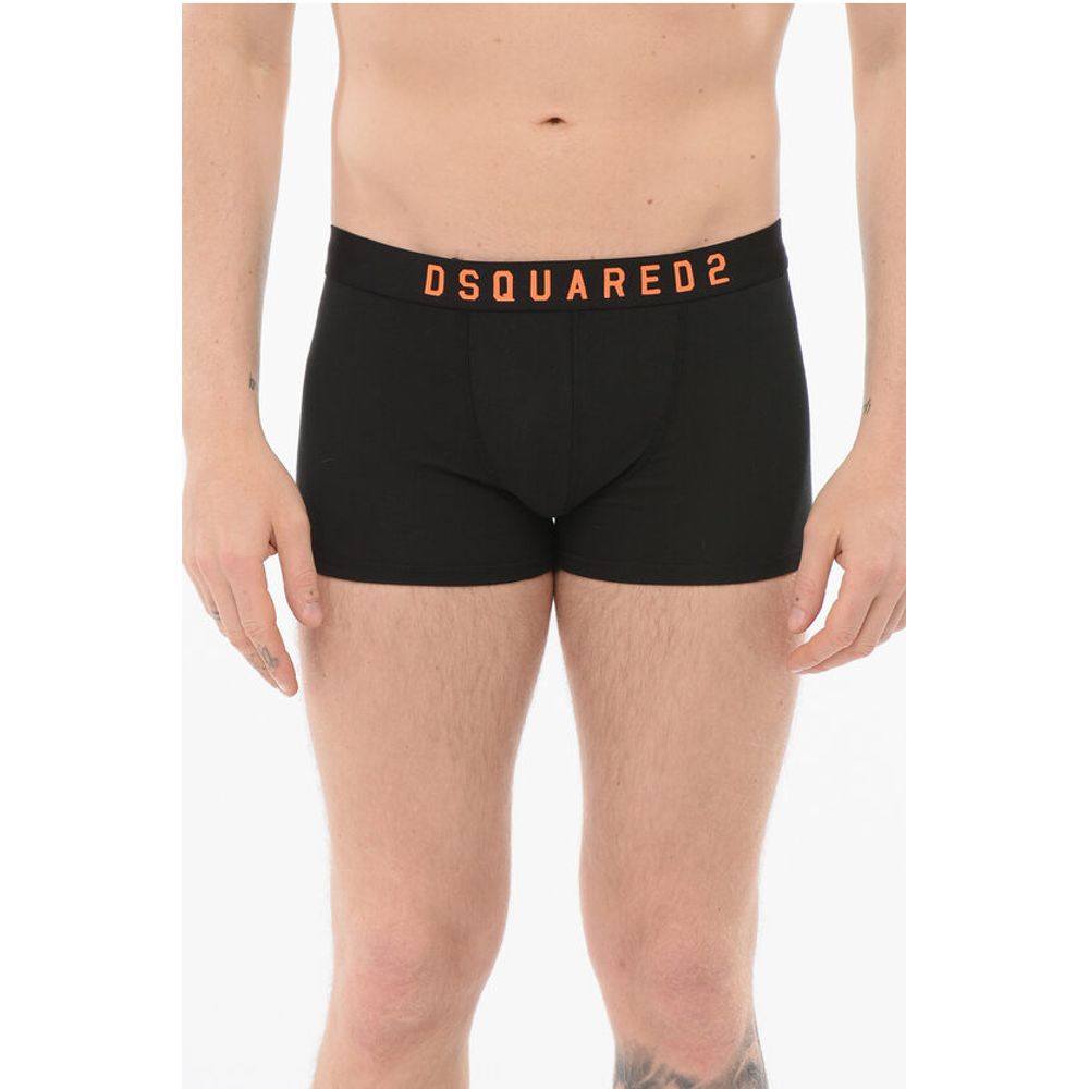 

Боксеры из хлопка с логотипом на поясе Dsquared2, черный
