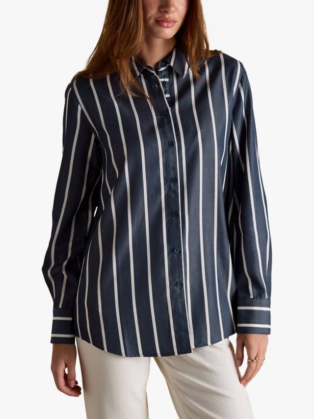 

Полосатая рубашка Boyfriend с длинными рукавами Joules, Navy