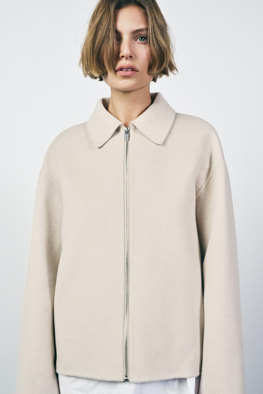 

Куртка из шерсти ZARA, кремовый