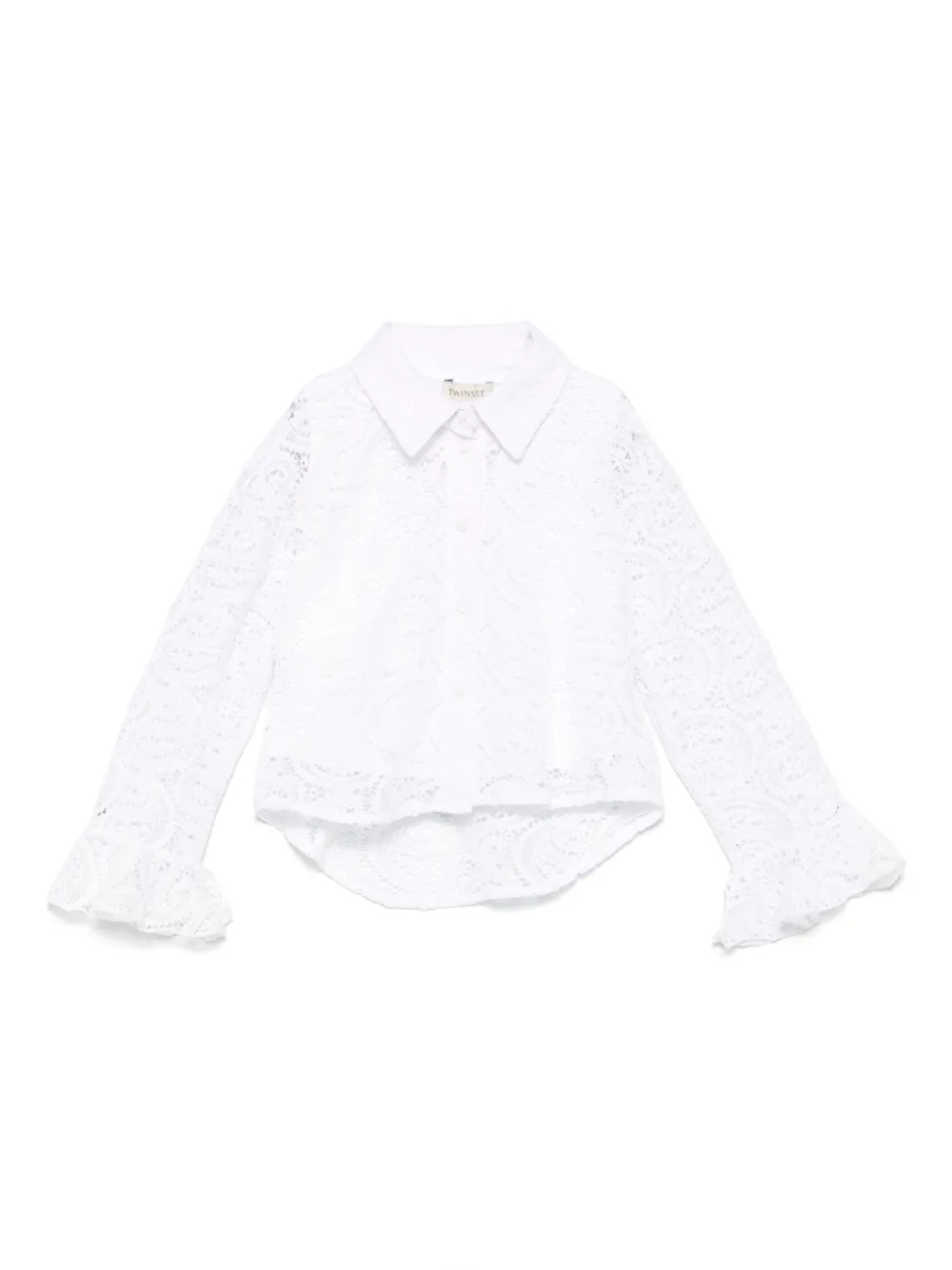 

Кружевная рубашка TWINSET Kids, белый