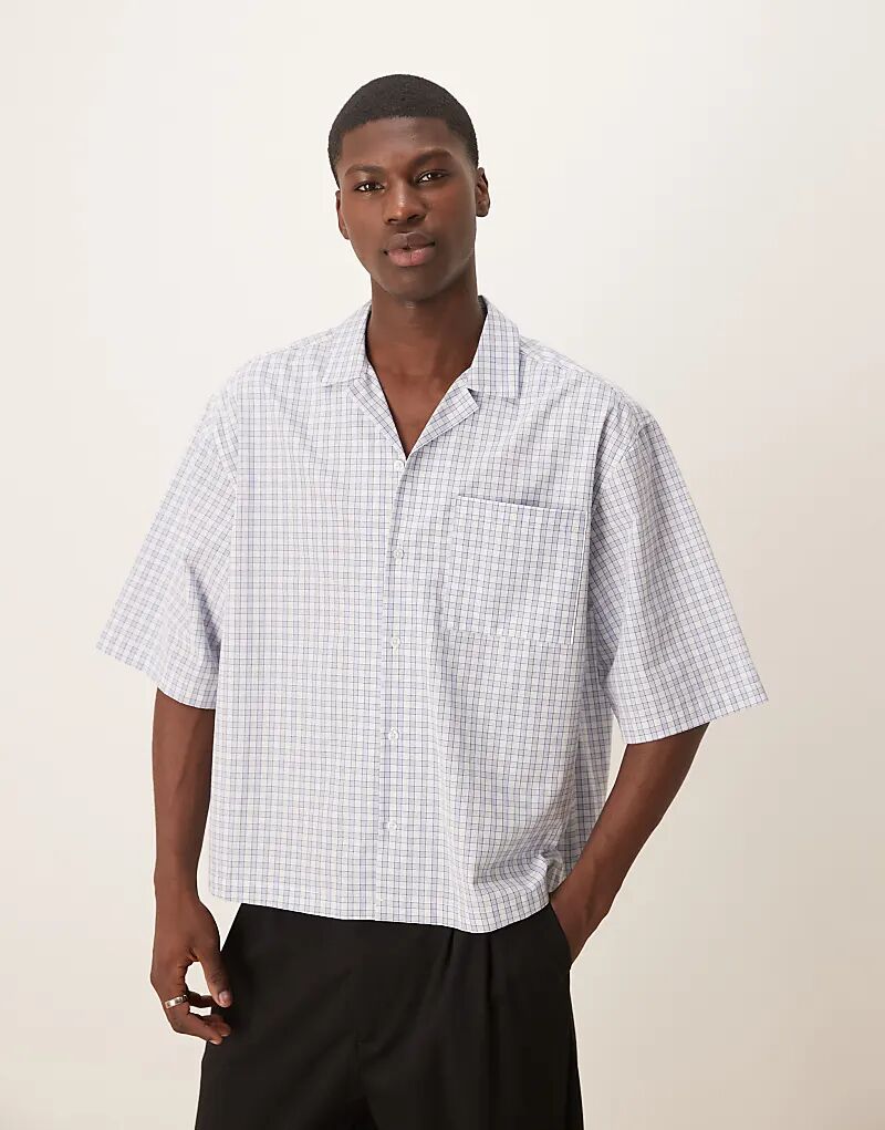 

Рубашка свободного кроя ASOS DESIGN в синюю клетку