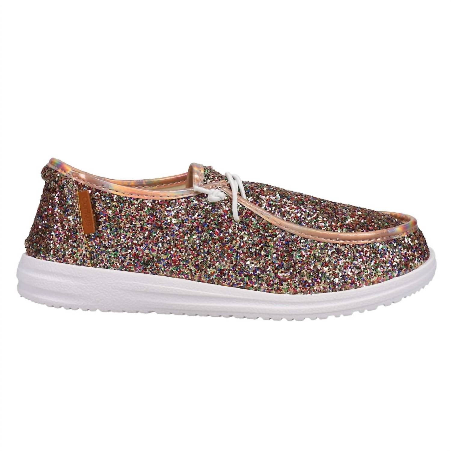 Женские повседневные туфли-каяки с розовым золотом и блестками Corkys Footwear — фото 2