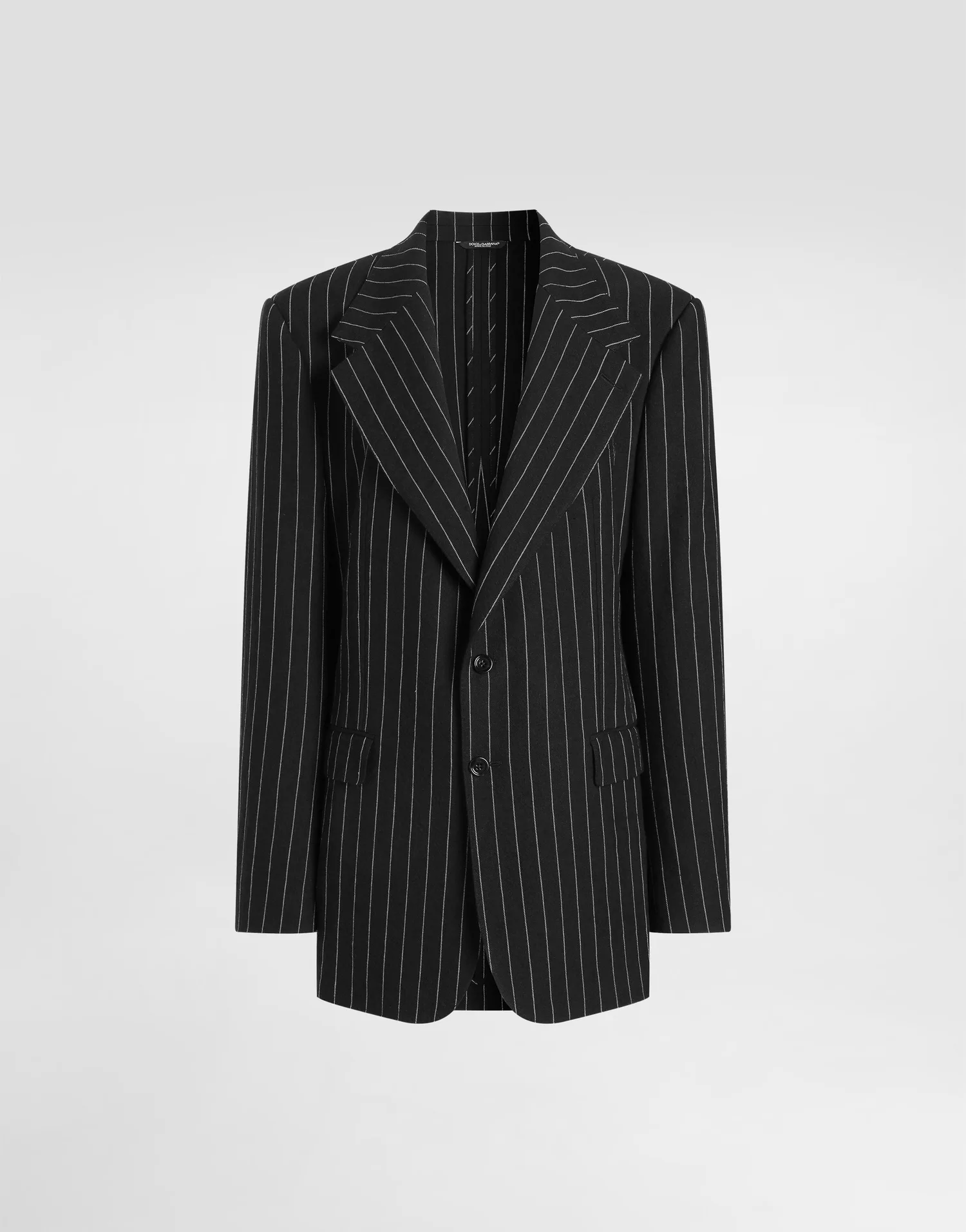 Однобортный пиджак в полоску Sicilia из шерсти и льна DOLCE & GABBANA, мультиколор