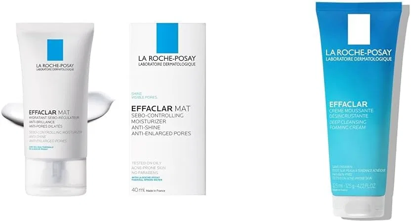 Увлажняющий гель-крем для лица от акне La Roche-Posay 40 г + Очищающее средство 5 мл