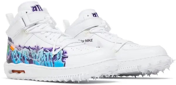 Кроссовки x off white air force 1 mid Nike, белый — фото 3