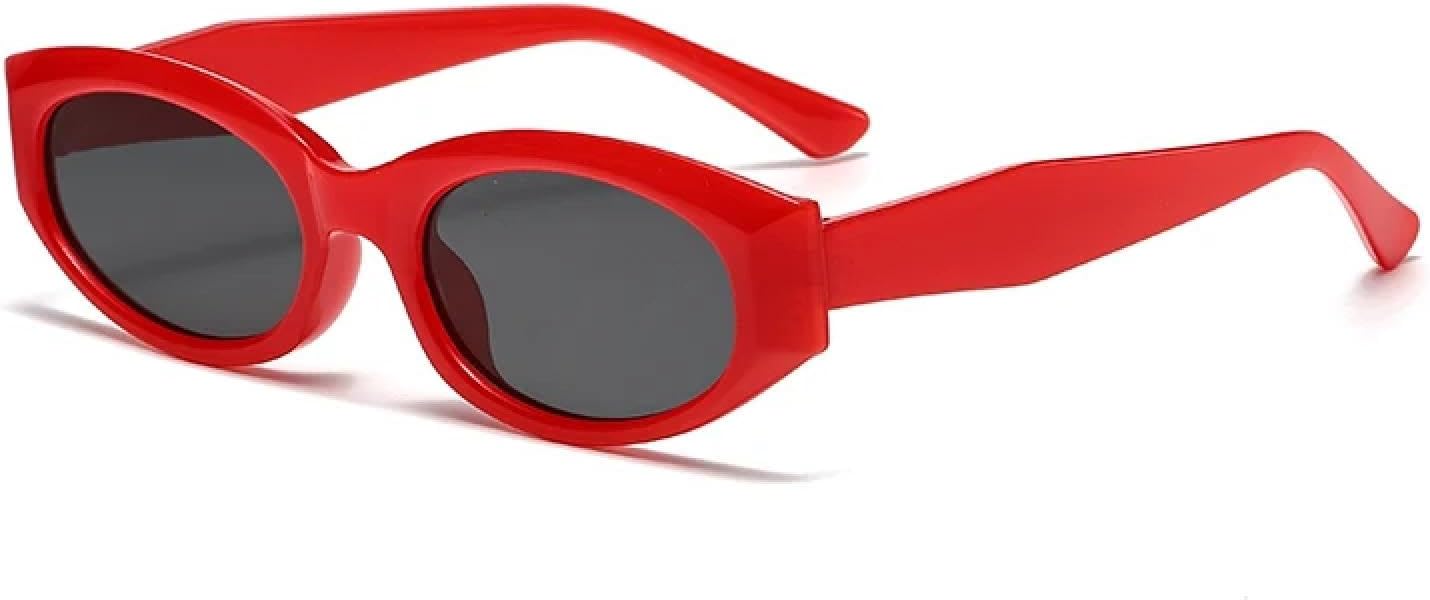 

Солнцезащитные очки с защитой от УФ-излучения UV400 | Маленькие овальные, женские | Для женщин и мужчин, для занятий спортом на открытом воздухе и вождения DSVIGF, Red