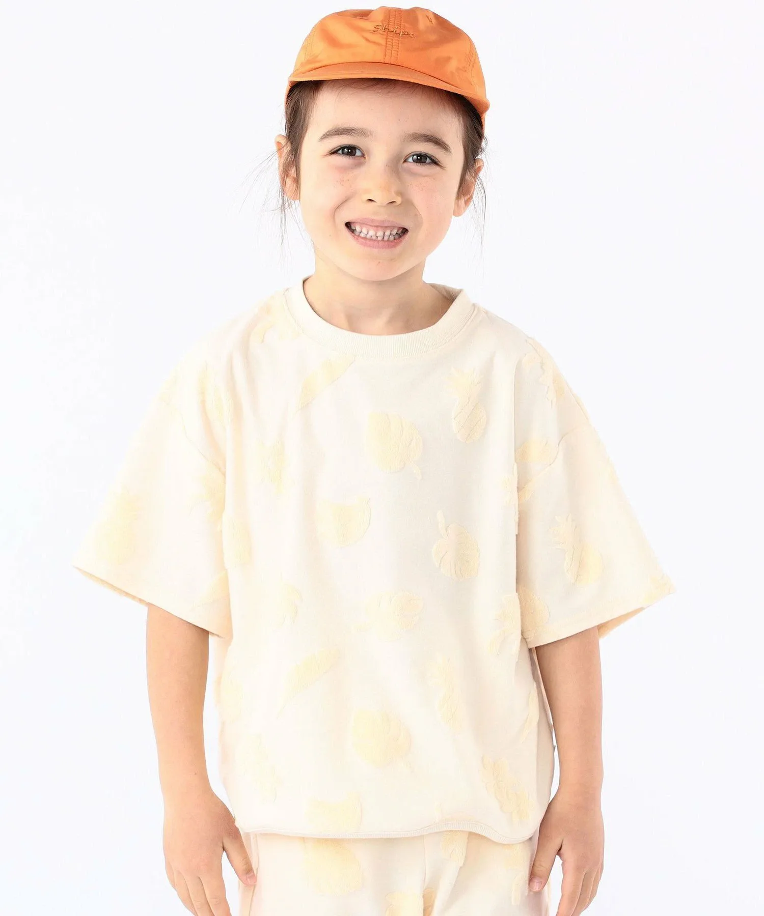 Детская футболка SHIPS KIDS: 100~130 см / Жаккардовая футболка с ворсом, Off white — фото 3