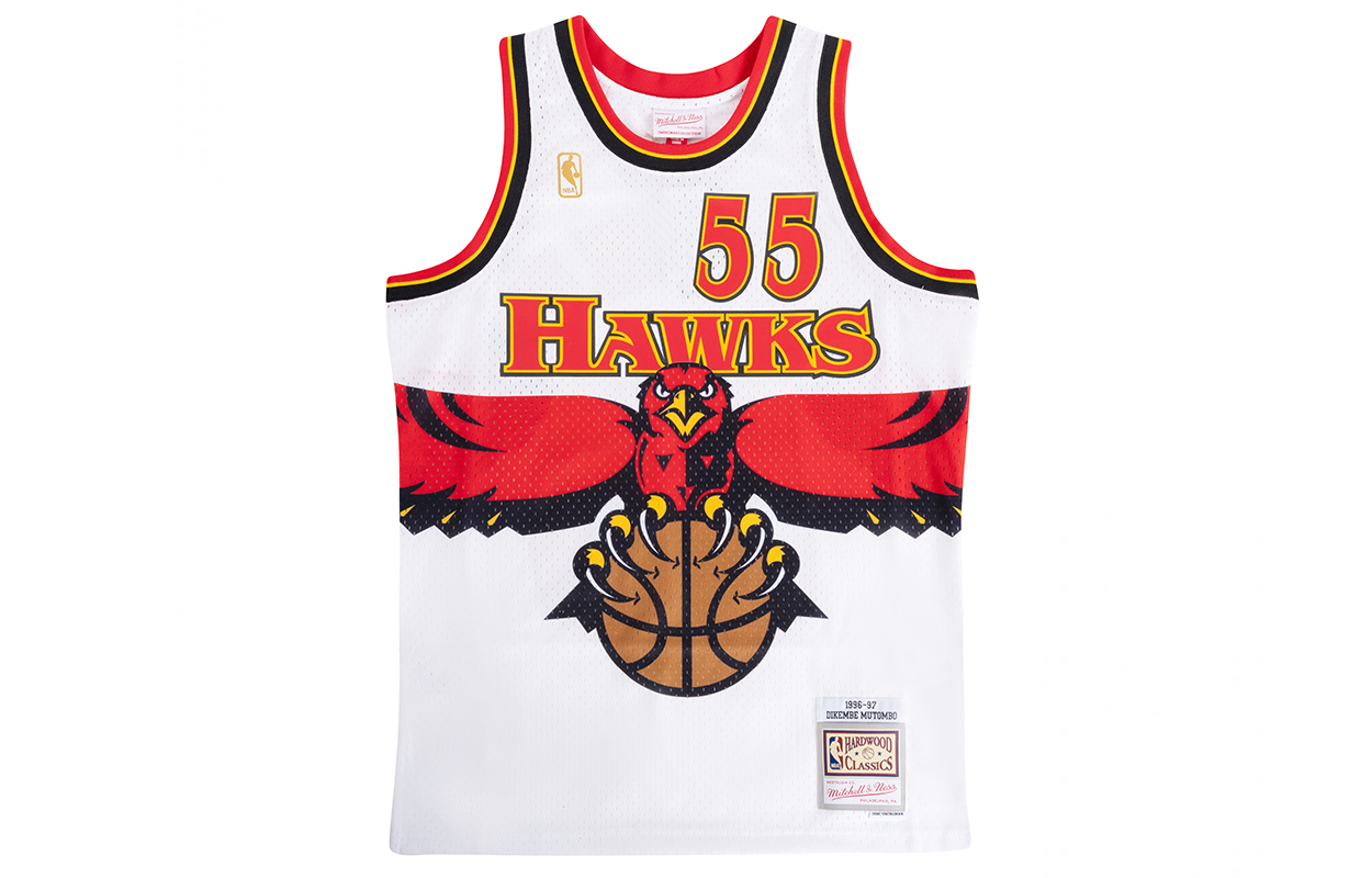 

Джерси баскетбольная Mitchell & Ness Dikembe Mutombo Atlanta Hawks 1996 97 Swingman Mitchell Ness, белый