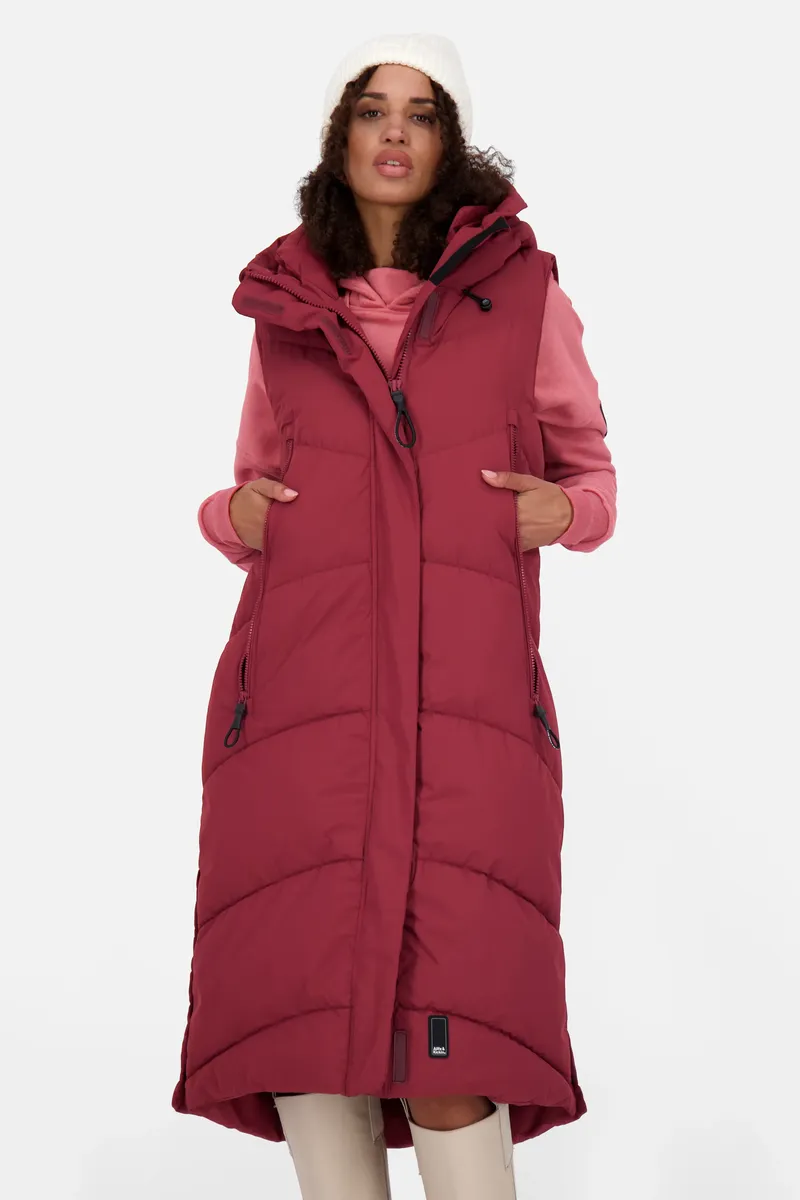 

Стеганый жилет Alife & Kickin "JuneAK A Long Vest женский стеганый жилет, жилет", цвет Cranberry Juice