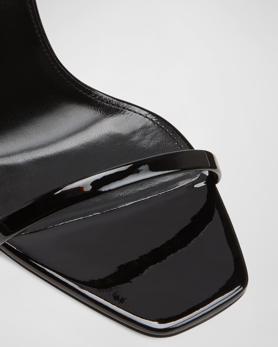 Босоножки Opyum YSL на каблуке с логотипом и золотой фурнитурой Saint Laurent — фото 4