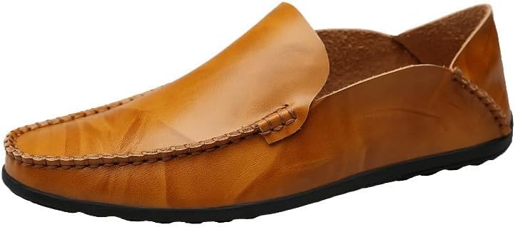 

Мужские лоферы, деловые формальные мокасины из кожи, легкие и удобные для снятия, подходят для ежедневной ходьбы, вождения и других повседневных ситуаций Zestrelax, коричневый