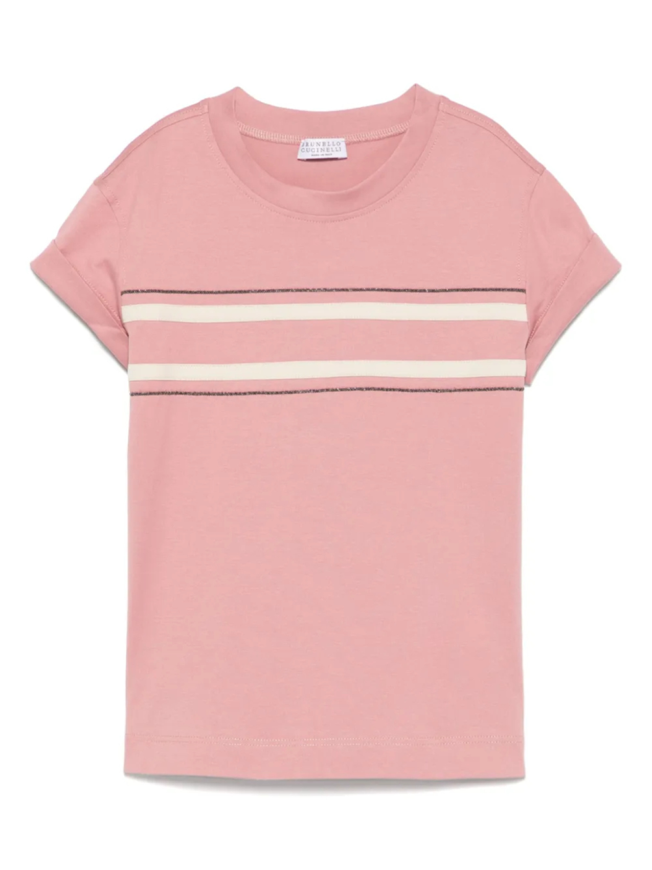 

Футболка с отделкой Monili Brunello Cucinelli Kids, розовый