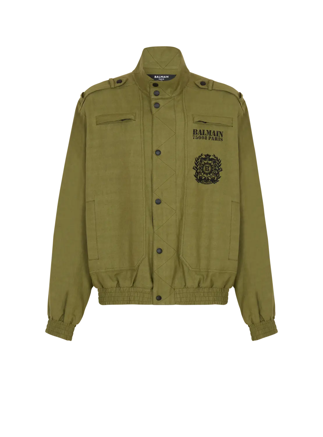 

Хлопковая куртка в авиационном стиле Balmain, хаки