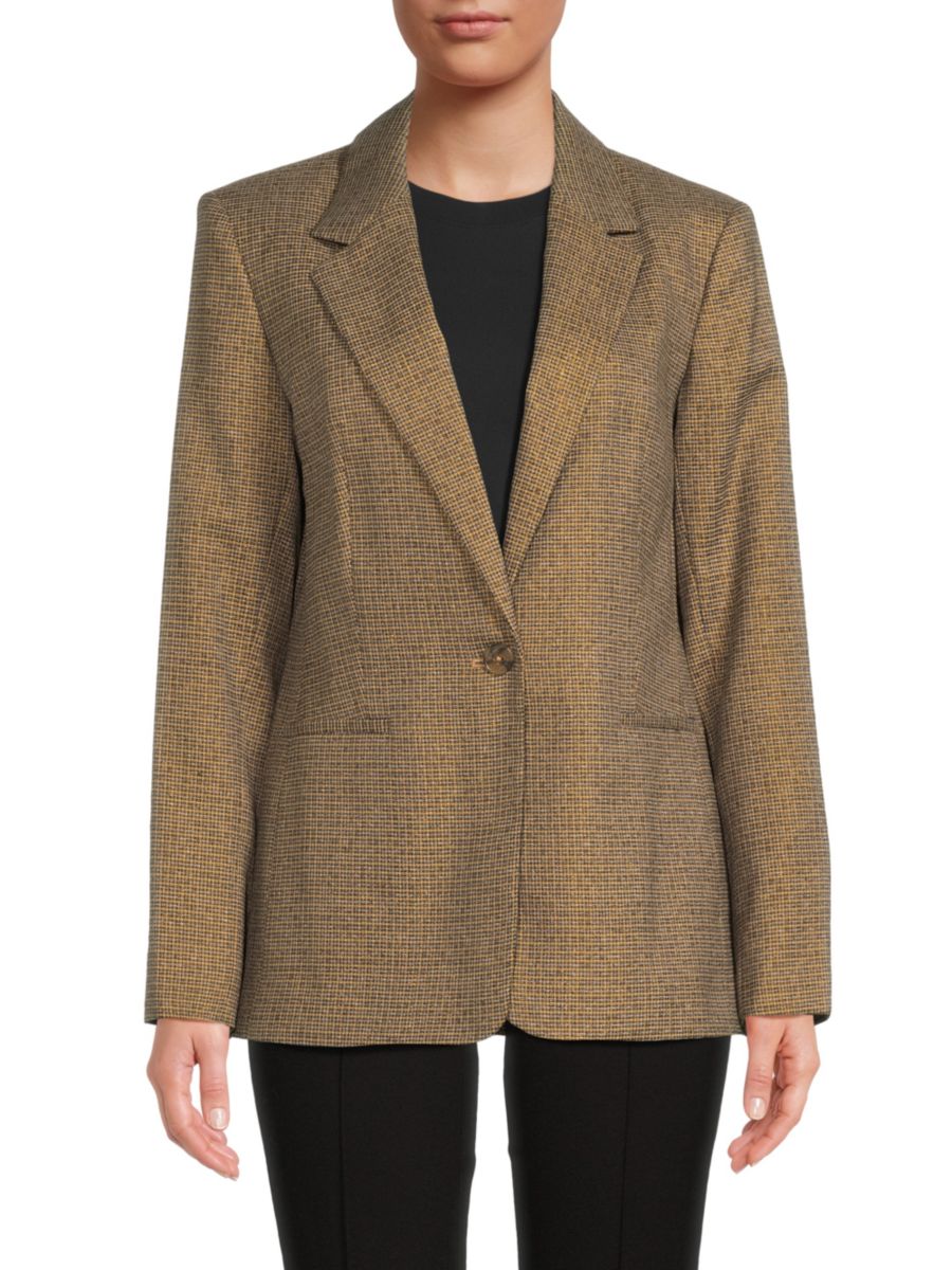 

Текстурированный блейзер DKNY, черный мульти