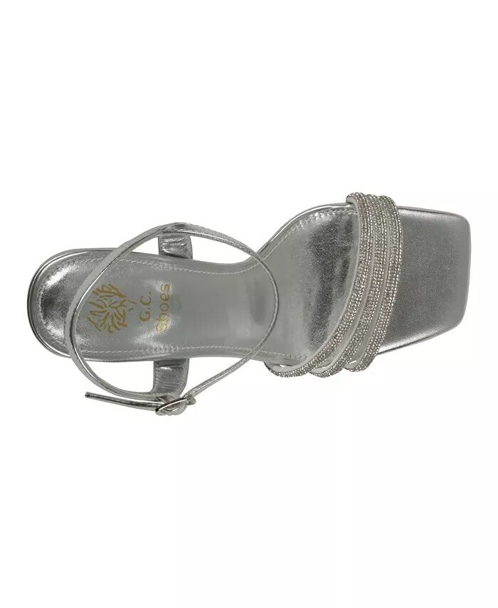 Женские босоножки Tyra на блочном каблуке с украшением GC Shoes, серый — фото 4