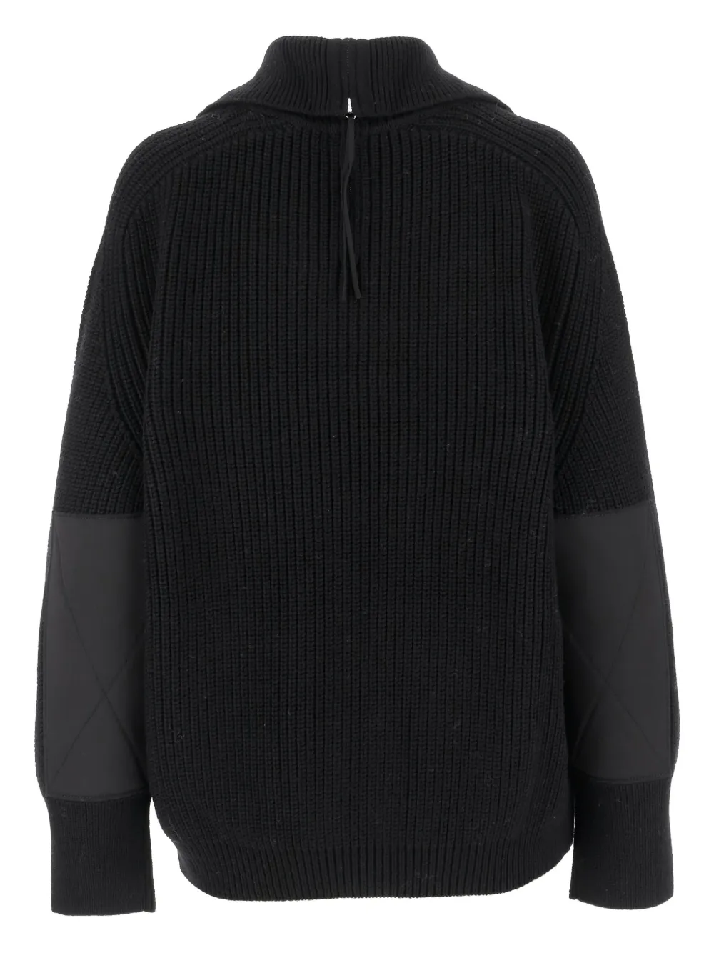 

Шерстяной свитер в рубчик на молнии Carven, черный