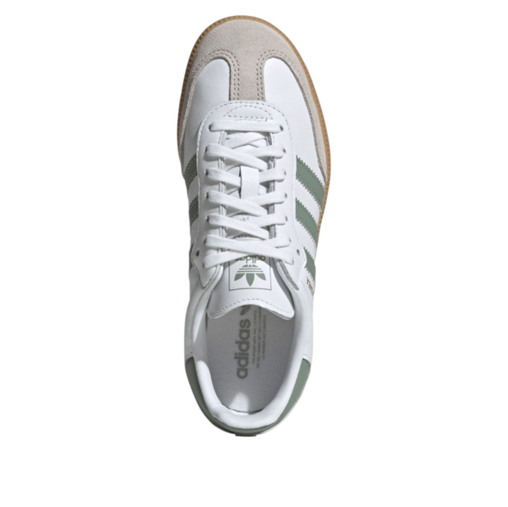 (GS) Adidas Samba OG 'Cloud White Silver Green' — фото 3