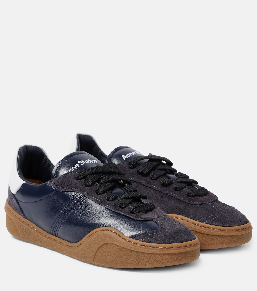 Кроссовки с отделкой из замши Logo Acne Studios, Anthracide/ Grey