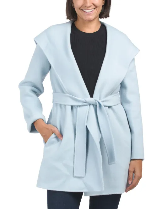 

Пальто из смесовой шерсти Max Mara Studio, светло-голубой