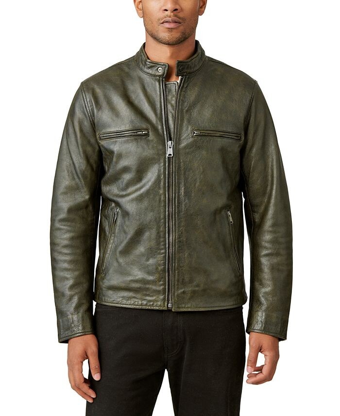 

Мужская кожаная куртка Bonneville на молнии спереди Lucky Brand, черный
