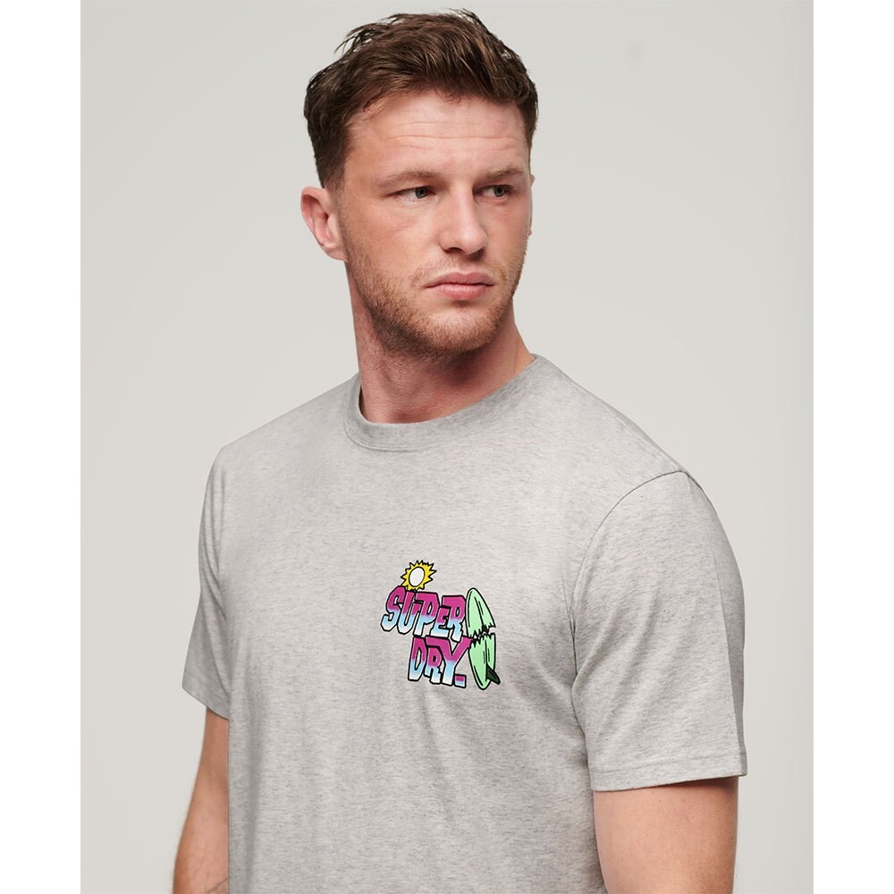 Футболка с коротким рукавом Superdry Neon Travel Chest Loose, серый — фото 4