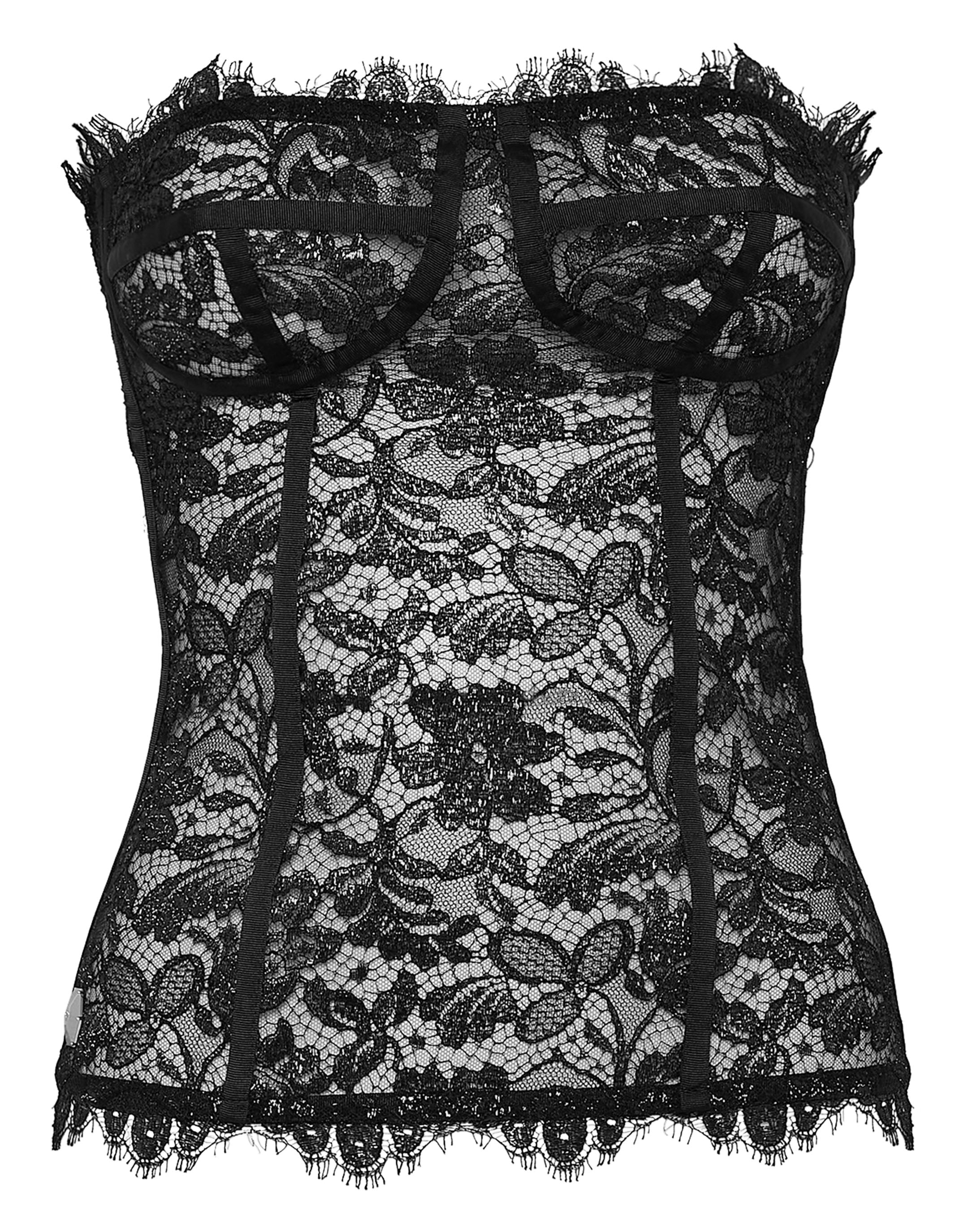 

Топ-бюстье кружево PHILIPP PLEIN, черный