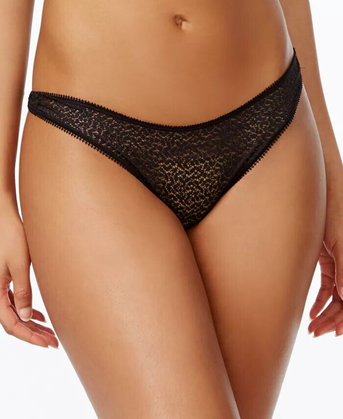 

Современные кружевные стринги с атласной отделкой DK5013 DKNY, черный