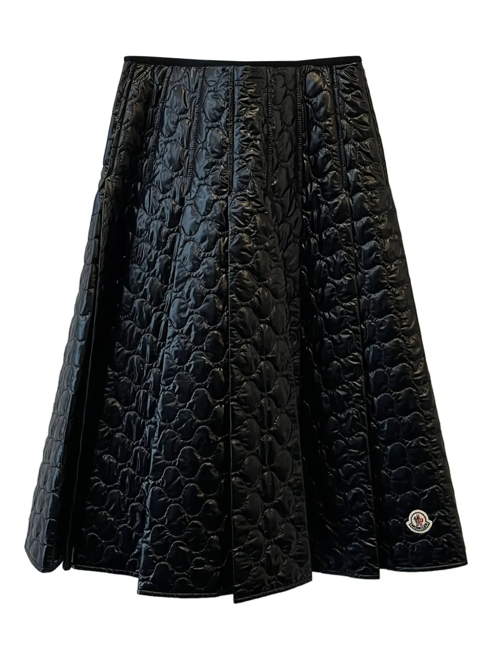 

Стеганая плиссированная юбка миди MONCLER, черный