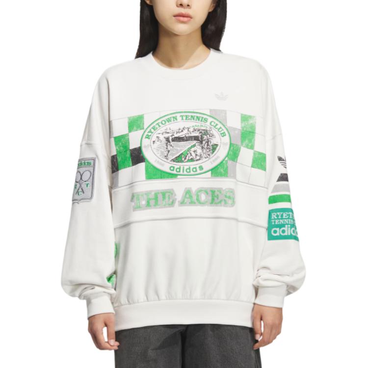 Свитшот Unisex Adidas Originals, белый/зеленый — фото 2