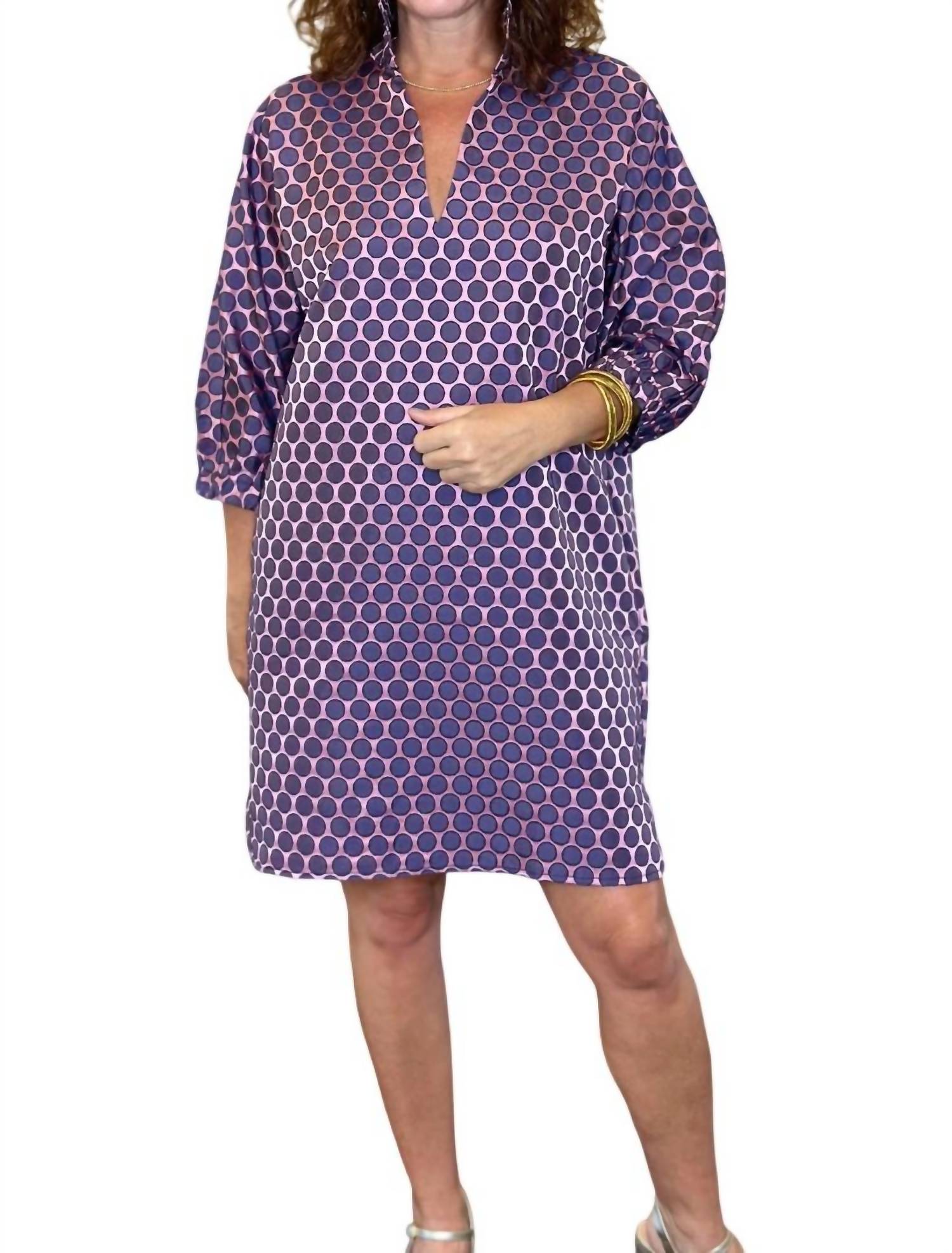 

Платье Betsy Collar Polkadot в темно-синем цвете Caryn Lawn