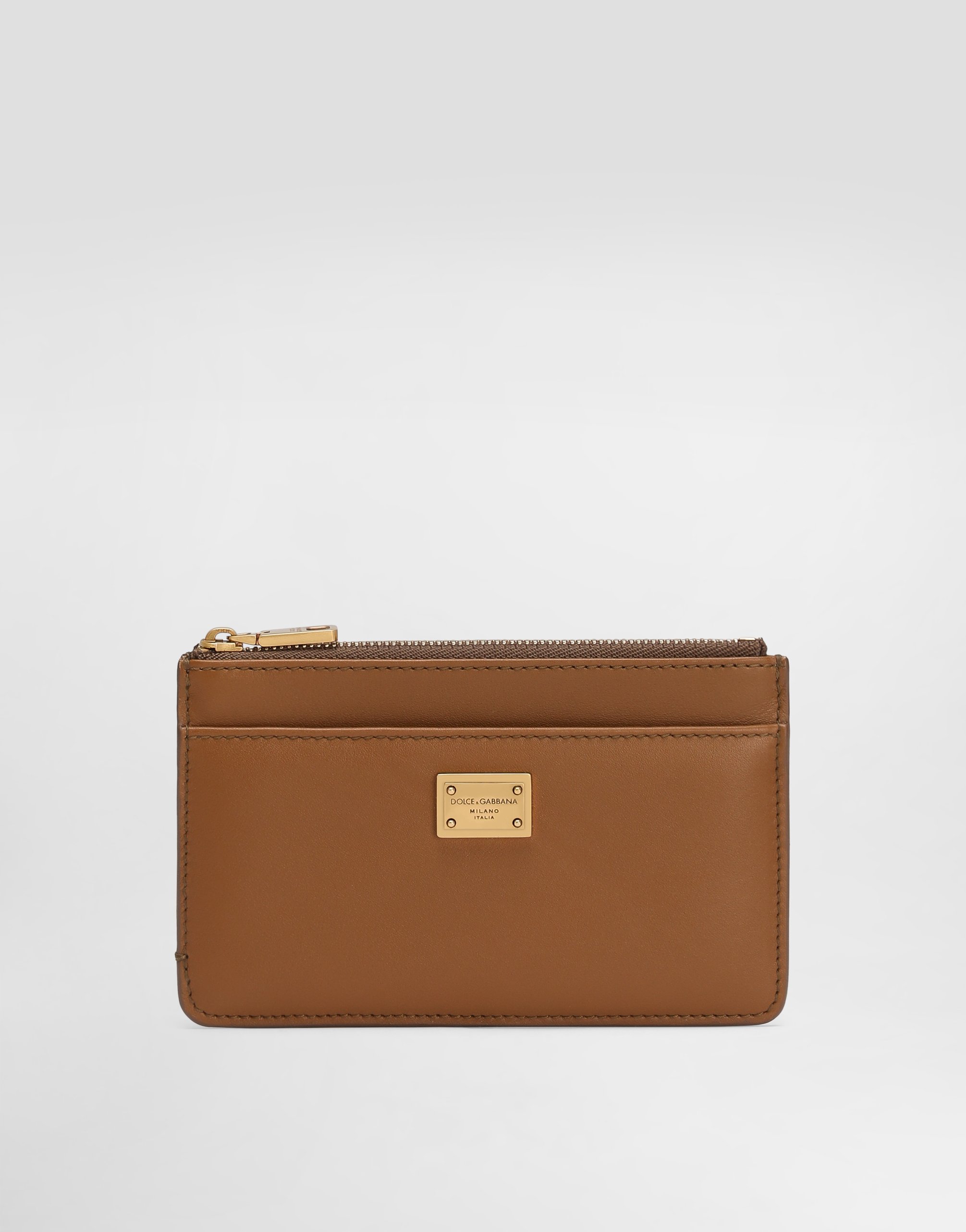 

Кардхолдер из телячьей кожи plongé Dolce & Gabbana, коричневый