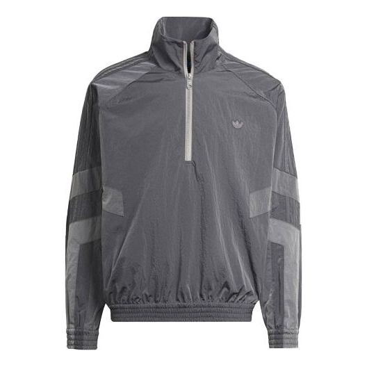 

Куртка adidas originals Blue Version Series Casual Half Zipper Stand Collar Jacket Gray, синий