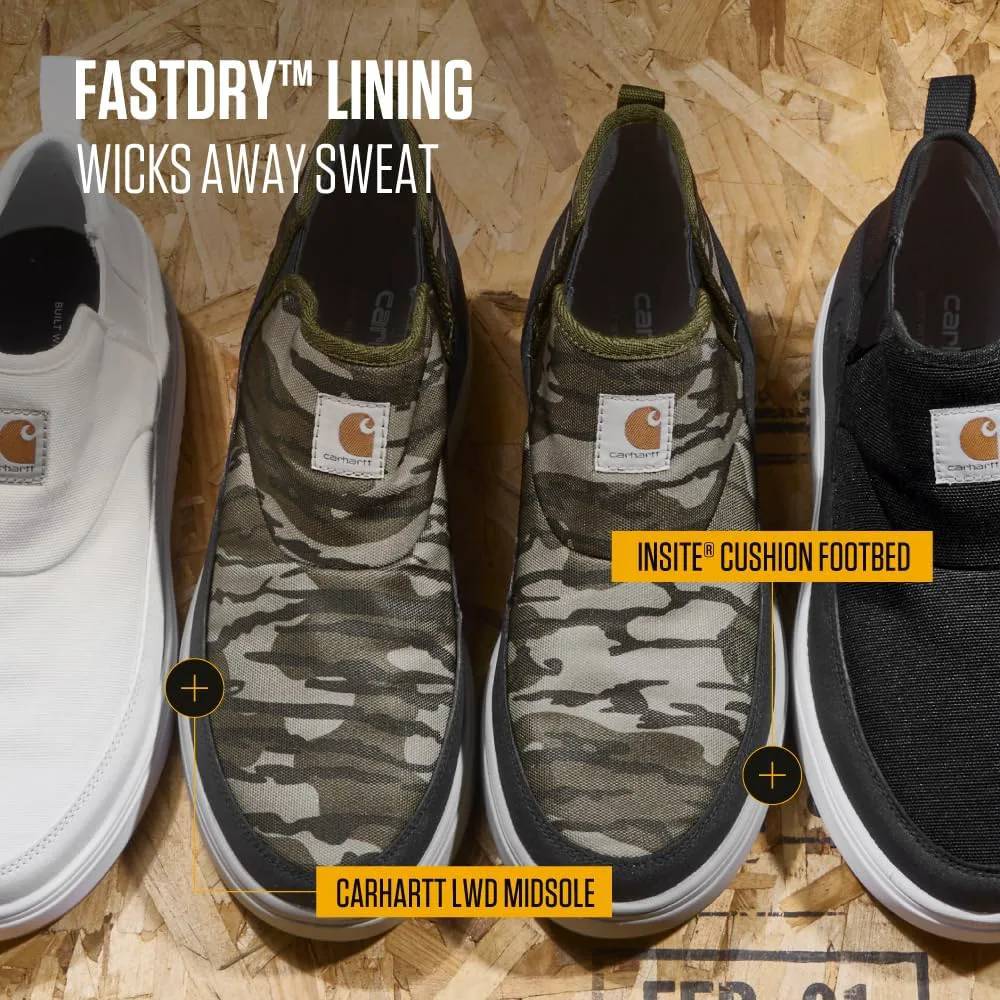 

Мужские кроссовки Carhartt Detroit Canvas Mid Slip-On - подкладка FastDry, мягкий носок TecTuff, сертификация EH, черный