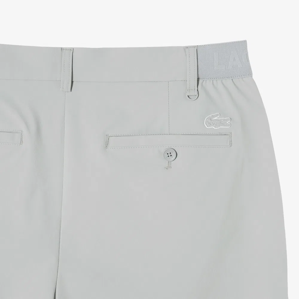 Мужские базовые бермуды из нейлона и полиуретана светло-серого цвета от Lacoste — фото 3