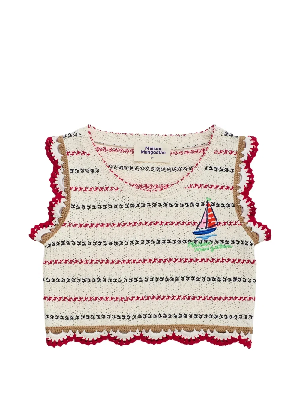 Вязаный топ Barcos Maison Mangostan Kids, нейтральный