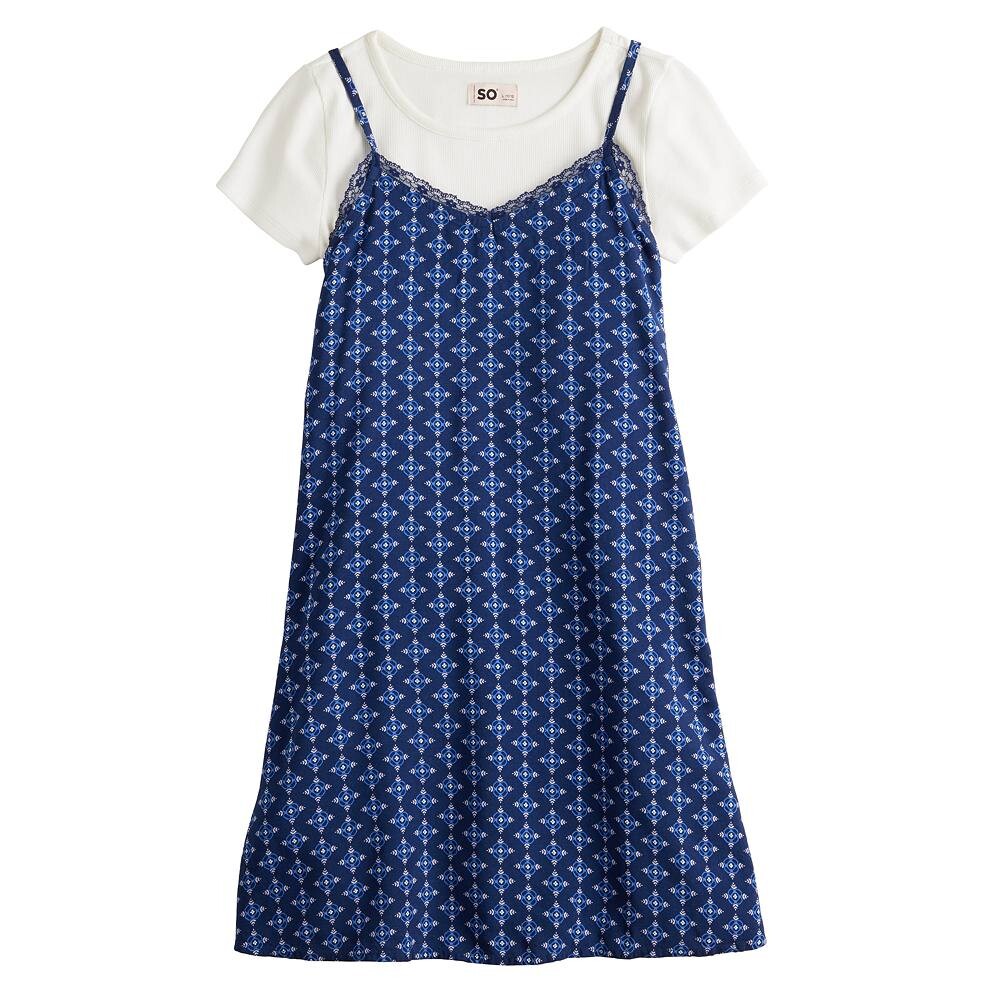 

Платье без шнуровки SO для девочек 7–16 лет, цвет Floral Block Print