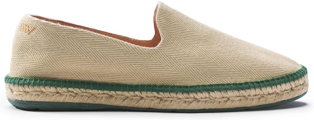 

Мужские сандалии-эспадрильи VISCATA Portbou из холщовой ткани ручной работы с дышащим хлопковым верхом и стелькой из 100% натурального джута для любых повседневных случаев, бежевый