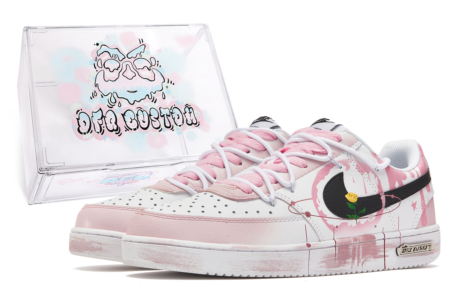 

Nike Court Vision 1 скейтборд обувь мужские лоу-топ pink/white